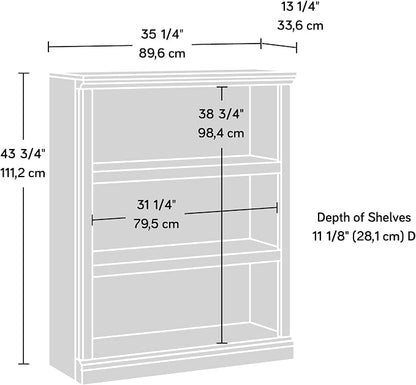 Sauder 3 Tier Book Shelf Wooden Bookcase Multipurpose Bookshelf for Home Office, Living Room, in Glacier Oak