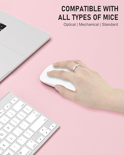 Desk Pad, 48" x 17" PU Leather Non-Slip Desk Mat Large Mouse Pad for Desktop, Waterproof Laptop Computer Writing Mat for Office, Home, Work, Gaming, Light Pink