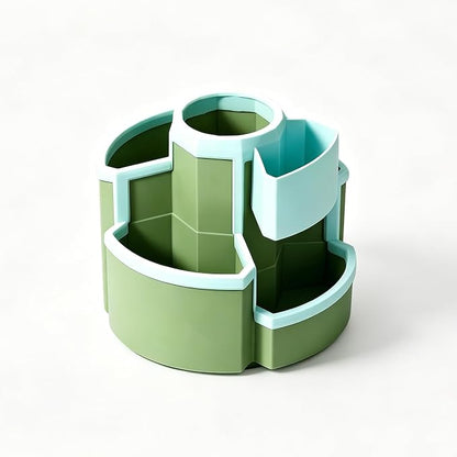 Pencil Holder for Desk Rotating Pen Organizers Green Small Desktop Organizer Desk Storage Caddy Ideal for Office, Home, School,Classroom (Blue & Green)