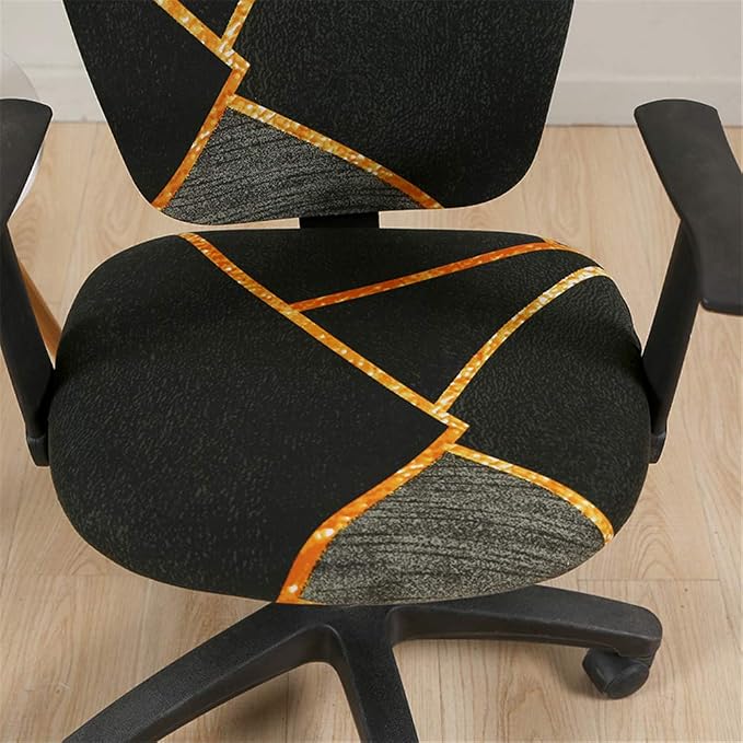 Jinzio Computer Office Chair Cover - Split Protective & Stretchable Cloth Polyester Universal Desk Task Chair Chair Covers Stretch Rotating Chair Slipcover Black Olive