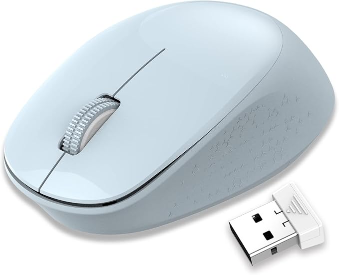 LeadsaiL Wireless Mouse for Laptop, 2.4GHz Silent USB Mouse, Slim Optical Mouse with 3 Buttons, 1600 DPI, Works with Windows, Mac, Chrome OS, Linux