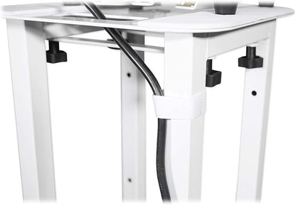 Rockville RTP32W White Totem Moving Head Light Stand with Scrims and Bags | Black and White Scrims, 2 Carry Bags, 39"-69" Adjustable Height, 132 lb Capacity, 35mm Pole Adapter, Steel, Tool-Free Setup