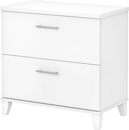Bush Home 2 Drawer Lateral File Cabinet, Letter and Legal-Size Document Storage for Home or Professional Office, Somerset Collection, White
