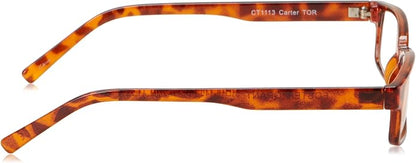 Foster Grant Men's Carter Rectangular Reading Glasses, Black/Transparent, 51 mm, +3.25