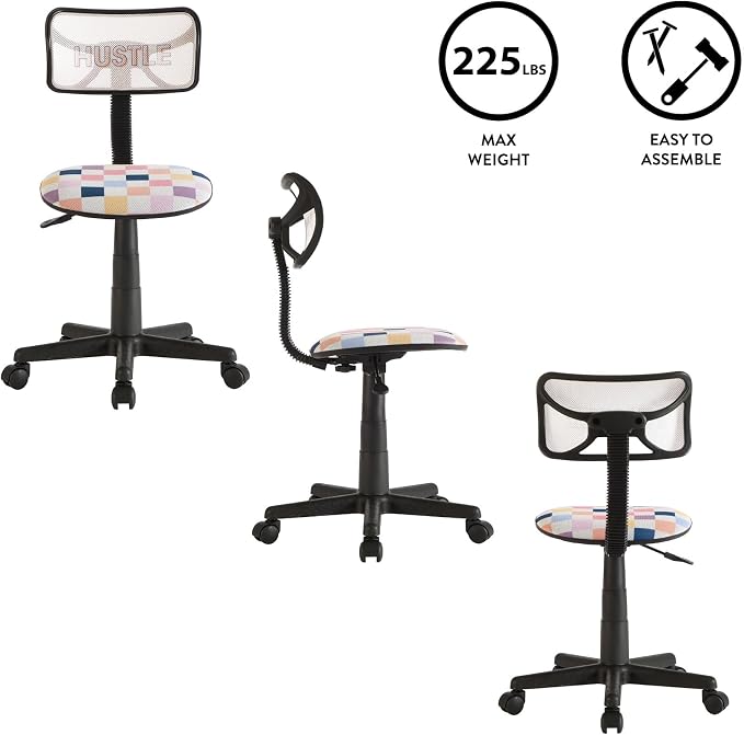 Urban Lifestyle Swivel Desk Chair, Hustle, Stylish and Compact Office Chair with Mesh Back, Swivel Function, Adjustable Height, and Cushioned Seat