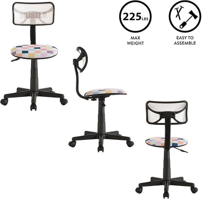 Urban Lifestyle Swivel Desk Chair, Hustle, Stylish and Compact Office Chair with Mesh Back, Swivel Function, Adjustable Height, and Cushioned Seat