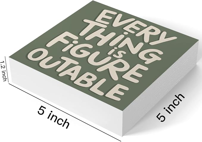 mmiishe Everything is Figureoutable Office Decorations Desk Accessories | Home Office Decor Encouragement Gifts for Women Men Mom Friend Motivational Wall Art for Classroom Birthday Gift 5 x 5 Inches