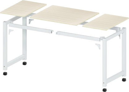 NSdirect Large Office Desk for Home Office, Large 63" Computer Desk Table, Wide Writing Study Desk for 2 Person, Metal Sturdy Frame Thicker Steel Legs, (White Oak, 63"L x 23.6"W x 29.5"H)