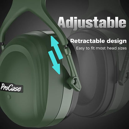 ProCase Extra Large SNR 37dB Noise Cancelling Headphones NRR 30dB Ear Muffs | Hearing Protection for Adults Noise Reduction, Wide Size Adjustment and Comfortable