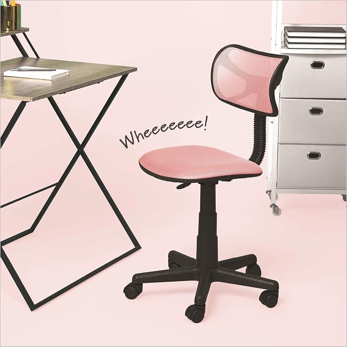 Urban Lifestyle Swivel Mesh Desk Chair, Blush 21D x 21W x 34H in