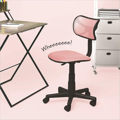 Urban Lifestyle Swivel Mesh Desk Chair, Blush 21D x 21W x 34H in