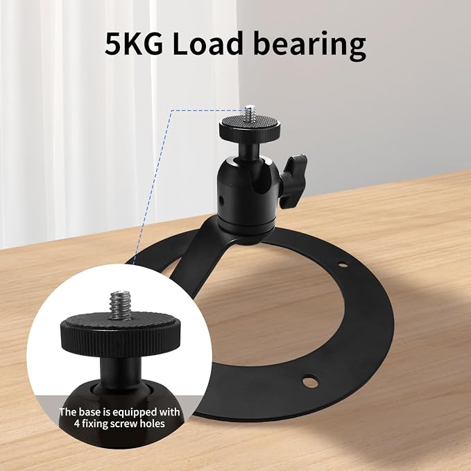 Projector Stand Table Tripod: Ballhead Angle 360 Degree Adjustable with 1/4" Screw for Most Projectors Webcams