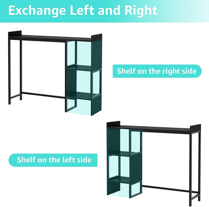 Black Desk Hutch Top Only Dorm, Desktop Shelf Bookshelf 37" Organizer Shelves for Computer Dorm Office