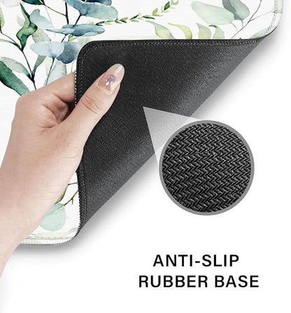 Desk Pad and Keyboard Wrist Rest, Large Mouse Pad + Keyboard Pad+Mouse Wrist Support, Non-Slip Desk Mat Protector for Office, Home 31.5×11.8 Inches Cute Flowers