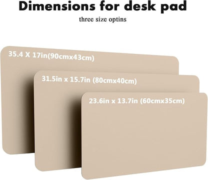 YSAGi Double-Sided Desk Pad, 23.6"x13.7" Leather Desk Mat, Eco Cork Desk Pad Protector, Large Mouse Pad for Desk, Waterproof Desk Blotter Pad, Desk Writing Pad for Office Work/Home(Beige/Cork)