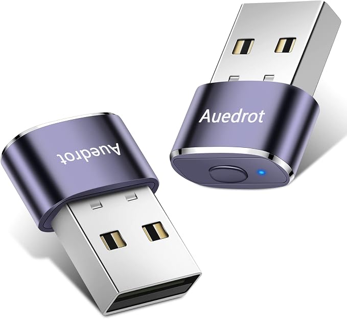 AUEDROT Mouse Jiggler Undetectable Metal USB Mouse Mover with Switch Button, Automatic Mini Mouse Shaker with 2 Jiggle Modes, Plug and Play, Keep Computer/Laptop Awake, Purple, 2 PCS