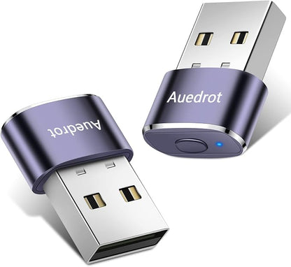 AUEDROT Mouse Jiggler Undetectable Metal USB Mouse Mover with Switch Button, Automatic Mini Mouse Shaker with 2 Jiggle Modes, Plug and Play, Keep Computer/Laptop Awake, Purple, 2 PCS