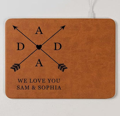 Personalized Leather Charging Mat, Papa We Love You Wireless Charging Desk Mat, Custom Dad Gift from Kids, Fathers Day Gift for Dad, Papa, Grandpa, Daddy 5