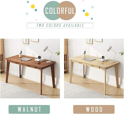 IOTXY Solid Wood Writing Desk - Home Office Workbench Desk with Drawer, Laptop Computer Work Study Table