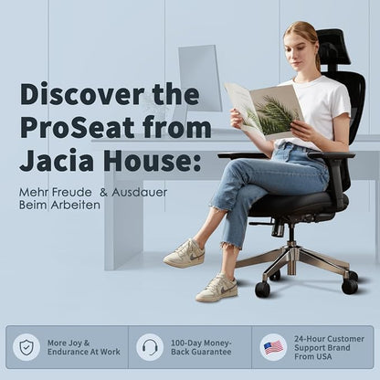 Jacia House Red Ergonomic Mesh Home Office Chair, Big & Tall Gaming Chair - High-Adjustable Lumbar Support, 4D Armrests, 2D Headrest, 90°~135° Tilting with Lock, Swivel Desk Chairs 600lb Capacity
