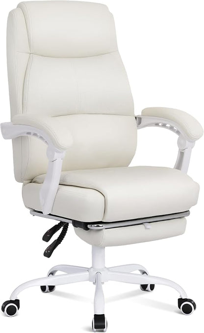 Misolant Big and Tall Office Chair with Footrest, High Back Desk Chair with Linkage Armrest, 90-155° Recline Executive Computer Chairs with Adjustable Height for Home