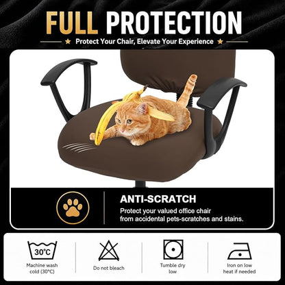 DIVA EN CAMINO DEC Stretchable Desk Office Chair Seat Covers - Universal Stretch Computer Chair Slipcover - 180GSM Washable Rotating Backrest Coverings & Cushion Protectors for Dogs, Cats, Pets