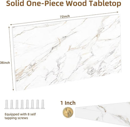Universal Solid One-Piece Wood Table Top, 72"x36"x1" Workbench Top - Rectangular Particle Board for Standing Desk, Home Office Desk Countertop DlY, Washer Dryer, Coffee, Bar Tabletop