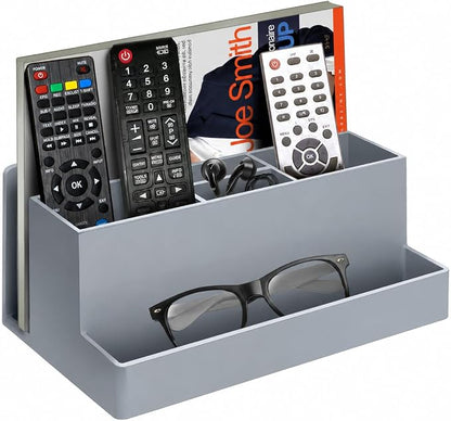 Acrimet Desktop Organizer - Multi Organizer Caddy Holder for Office, Home and School use (Plastic) (Silver Color) | Office Notebook, Briefcase, Pads & Accessories