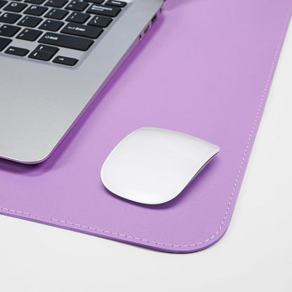 AFIING Cork Desk Mat 35.4" x 17", Dual-Sided Natural Cork & PU Leather Desk Pad, Non-Slip Waterproof Large Mouse Pad for Office, Home & Gaming (Purple)