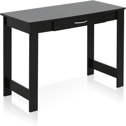 FURINNO Jaya Writing Desk For Residential Use With DrawerBlack, Blackwood, Large
