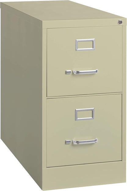 26.5 Inch Deep 2 Drawer, Letter Width, Metal Vertical File Cabinet for Home and Office, Putty