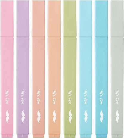 Mr. Pen- Aesthetic Highlighters No Bleed, 8 Pack, Pastel & Vintage Colors | Chisel Tip, Cute Highlighters Assorted Colors for Journaling, Highlighting, Underlining, Fast Dry, Back to School Supplies