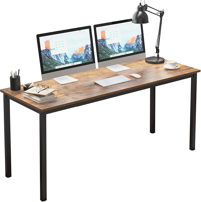 SogesHome 63inches Computer Desk PC Desk Office Desk Workstation for Home Office Use Writing Table, Vinatge Brown