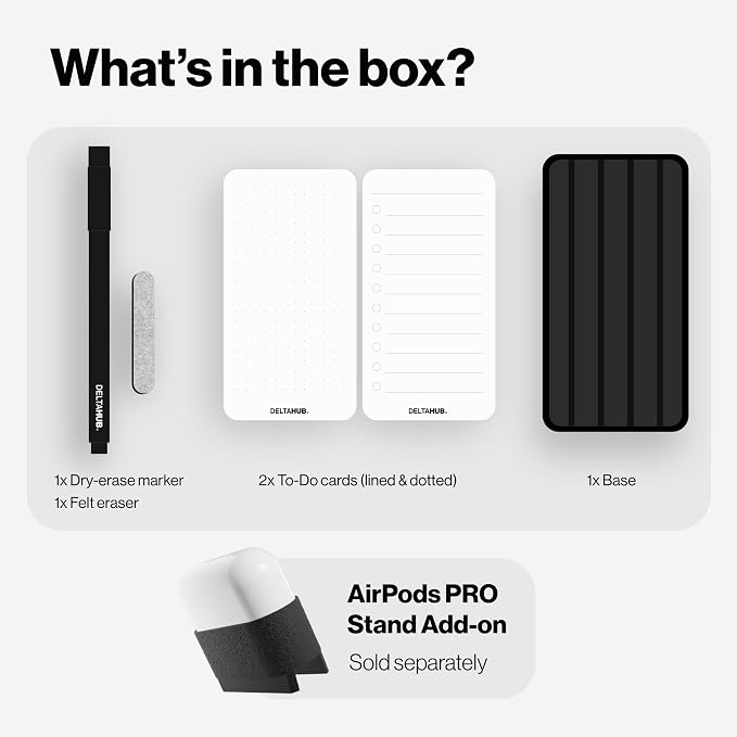 DeltaHub Reusable To-Do List for Desk - Dry Erase Daily Planner with 2 Cards, Marker & Eraser - Minimalist Desktop Organizer for Office, Work from Home - Analog Productivity Tool (Pink)