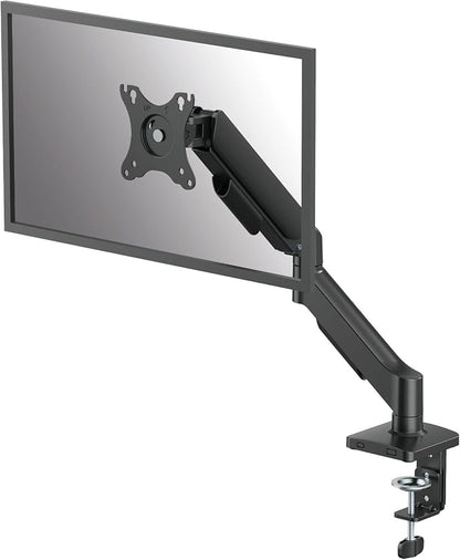 Fellowes Everyday Plus Single Gas Spring Monitor Arm Supports up to 32" Screens Weighing 4.4-19.84 lbs, Height Adjusting, Tilt, Swivel, Rotate, VESA 75/100, Clamp or Grommet Mount, Cable Management