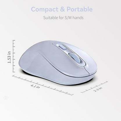 Wireless Mouse, 2026 New Model, Silent Click Ergonomic Design, Portable, 4 Buttons, Adjustable DPI (800/1200/1600), for Laptop/PC/Office (Violet)