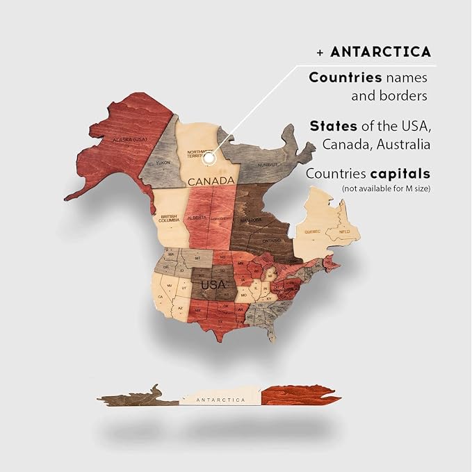 Enjoy The Wood 3D Wooden World Map Wall Art - Large Travel Map with Pins for Art Decor - Decorative Map of the World for Home, Office - Travel Wall Art Housewarming Gift Idea (Fusion, 3XL, Unframed)
