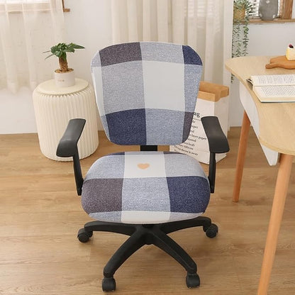 Jinzio Computer Office Chair Cover - Split Protective & Stretchable Cloth Polyester Universal Desk Task Chair Chair Covers Stretch Rotating Chair Slipcover (Blue2)