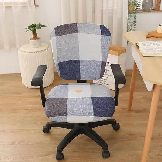 Jinzio Computer Office Chair Cover - Split Protective & Stretchable Cloth Polyester Universal Desk Task Chair Chair Covers Stretch Rotating Chair Slipcover (Blue2)