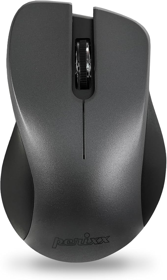 Perixx PERIMICE-821IB Wireless Bluetooth Mouse - Silent Click - Ergonomic Design - Iron Black