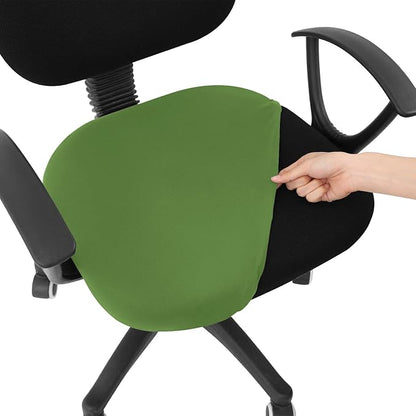 Smiry Printed Office Computer Chair Seat Covers, Stretch Fit Universal Desk Rotating Chair Cover Washable Removable Seat Cushion Protectors - Olive Green