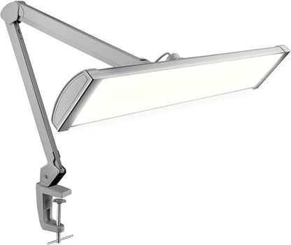 Neatfi 3,500 Lumens LED Desk Lamp – 45W Dimmable Task Light | Adjustable Color Temperature | 3 Light Modes | 540 SMD LEDs | Reading, Craft, Workbench & Office (Silver-2, 26-Inch Wide Shade)