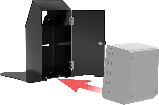CTA Digital Tabletop VESA Mount with Printer Compartment VESA Compatible Desk Mount with Printer Shelf Compartment for Retail POS, Ordering Screens and More - Black - (ADD-PARAFPDM)