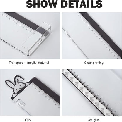 Office Desk Accessories 2pcs Computer Monitor Memo Board - Transparent Computer Side Panel Memo Creative Monitor Side Panel with Phone Holder Suitable for Office Home Desktop (with Grease Pencil)