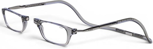 Clic Magnetic Reading Glasses - Adjustable Neck Hanging Readers - Secure Fit with Rigid Headband - Original Expandable (M-XL, Smoke, 1.75)