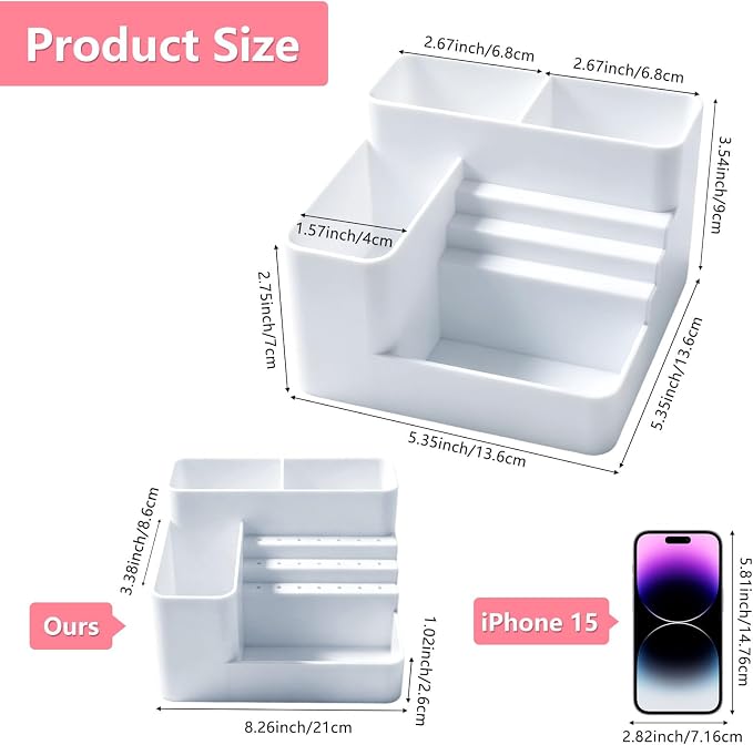 Nail Drill Holder, 21 Holes Nail Drill Machine & Bits Storage Box, Acrylic Nail Drill Bit Holder Professional Nail Tools Organizer, Nail Desk Organizer for Nail Tech (White)