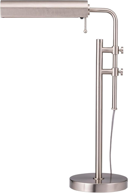O'Bright Aurora LED Pharmacy Desk Lamp - Swing Arm, Industrial Design for Reading, Crafting, Work,10W LED, Adjustable Height 18.5-24.5 inches - Ideal for Living Room, Bedside, Office, Brushed Nickel