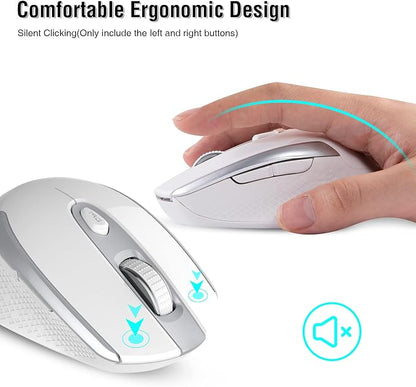 RaceGT Wireless Mouse - 2.4G Silent Cordless for Laptop, Desktop, MacBook, PC - 6 Buttons, 3 Adjustable DPI