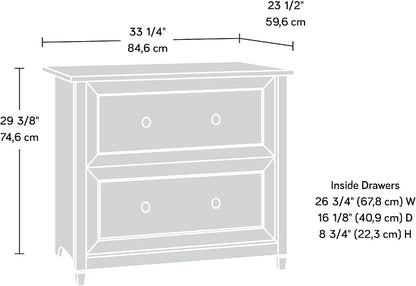Sauder Edge Water 2 Drawer Lateral Filing Cabinet, Office File Cabinet, in Estate Black finish
