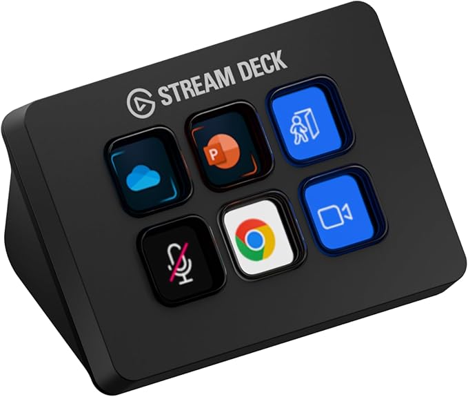 Elgato Stream Deck Mini, 6 Customizable LCD Macro Keys | Compatible with Zoom, Teams, Office, Adobe apps and more, Drag-and-drop setup, Multi-action sequencing, Works Mac and PC